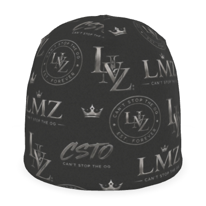 LMZ Legacy Multi-Logo Beanie — Obsidian Black