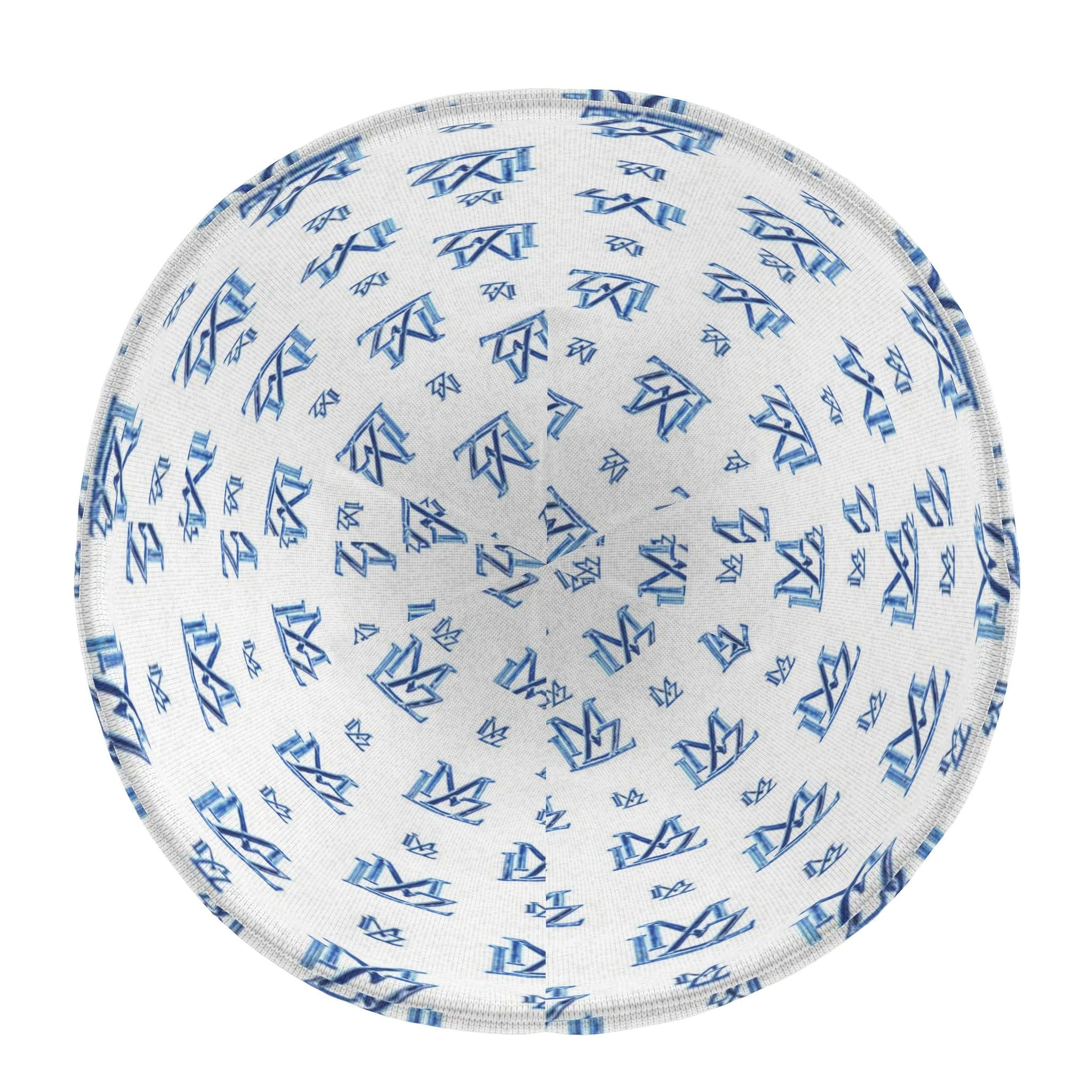 Monogram White & Blue Beanie