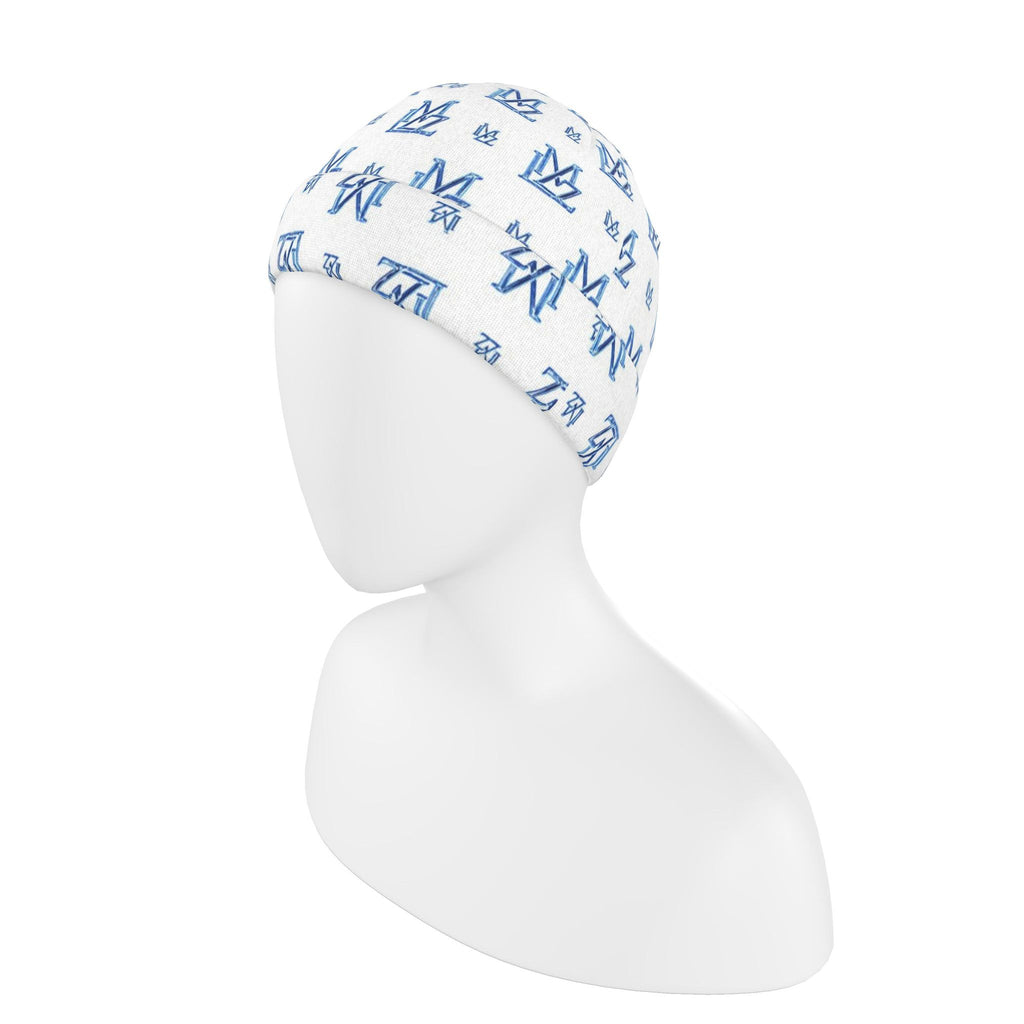 Monogram White & Blue Beanie