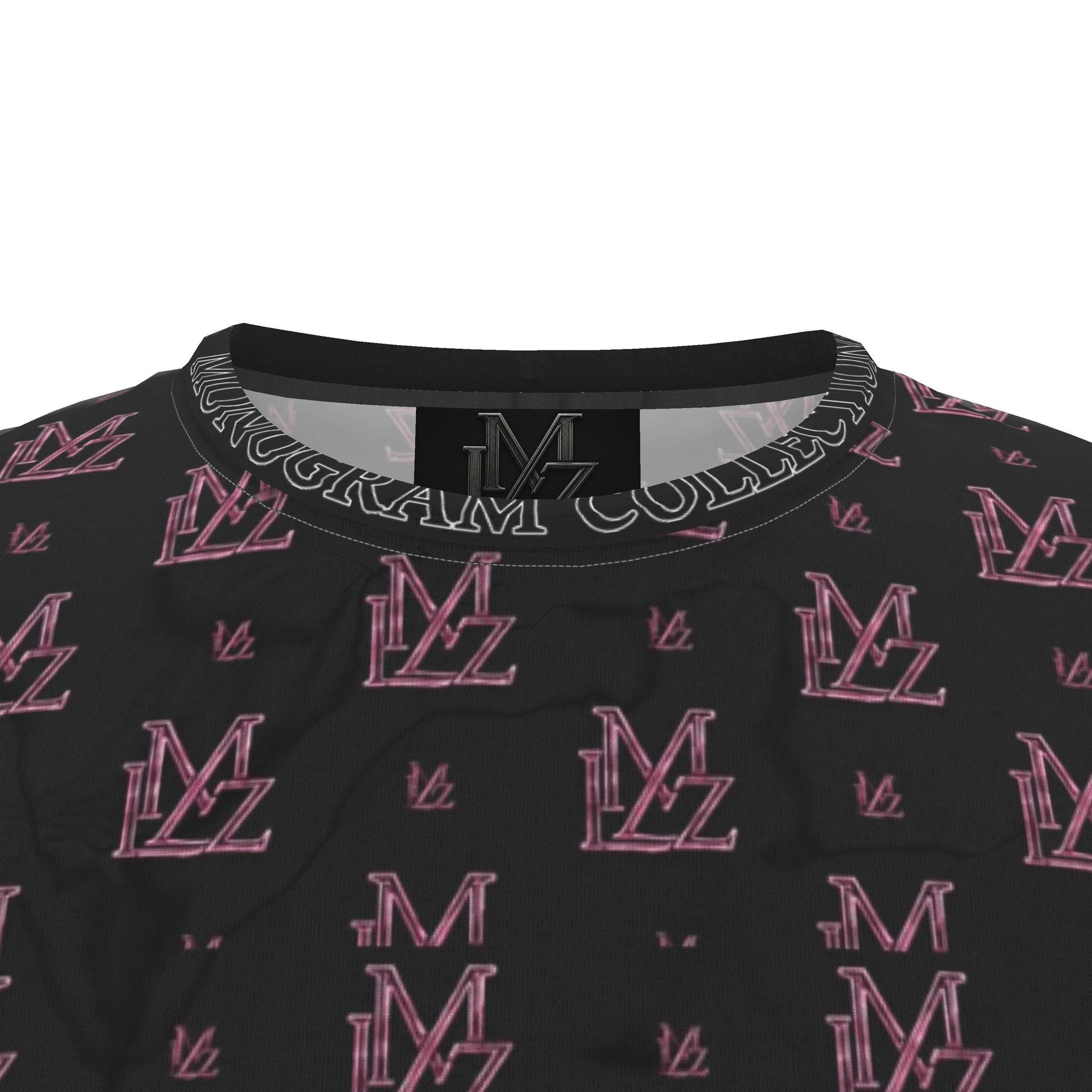Monogram All-Over Print T-Shirt – Obsidian Pink