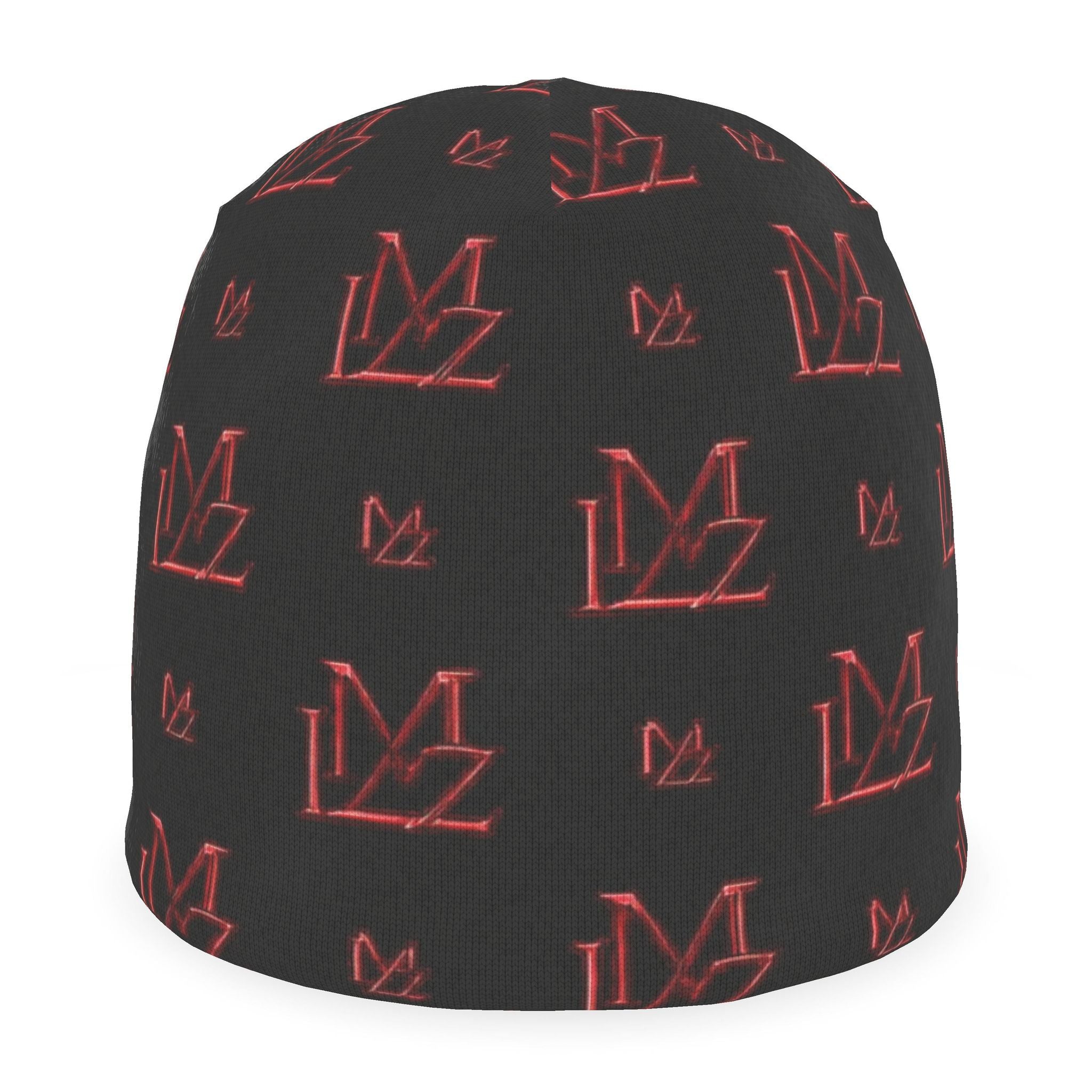 Monogram Red & Black Beanie