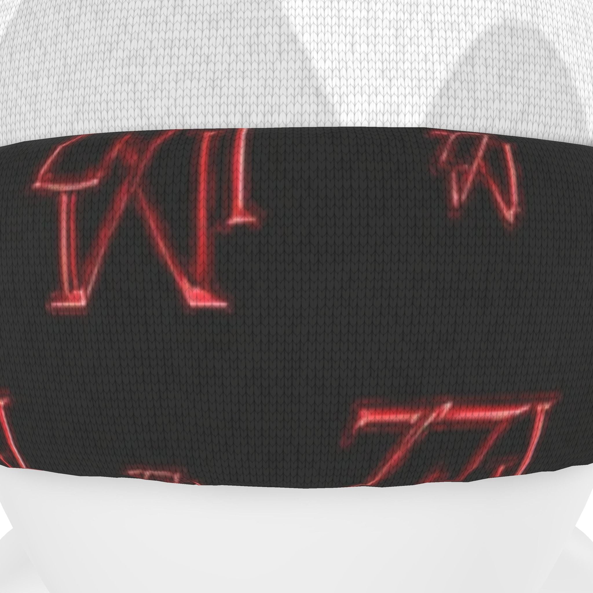 Monogram Red & Black Beanie