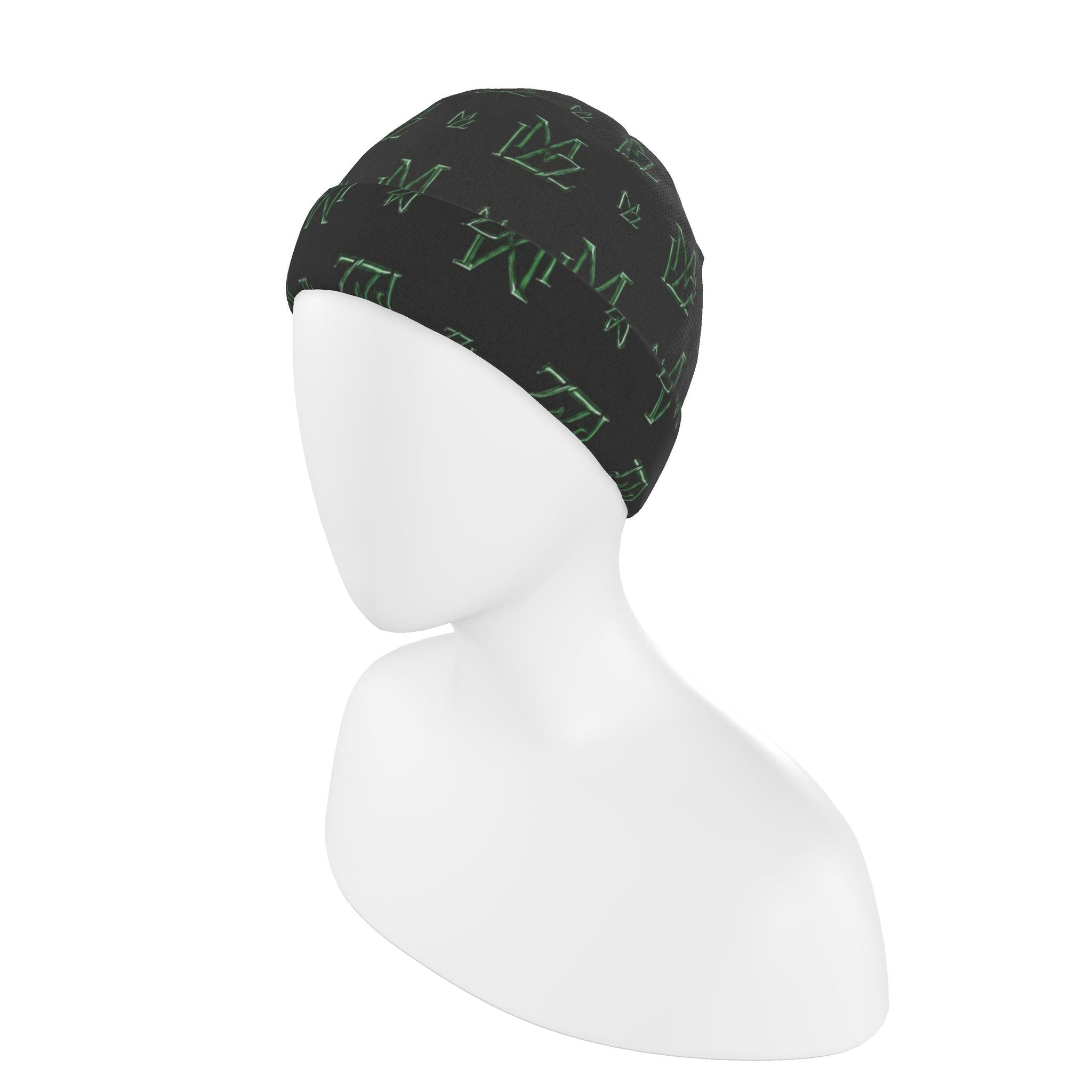 Monogram Green & Black Beanie