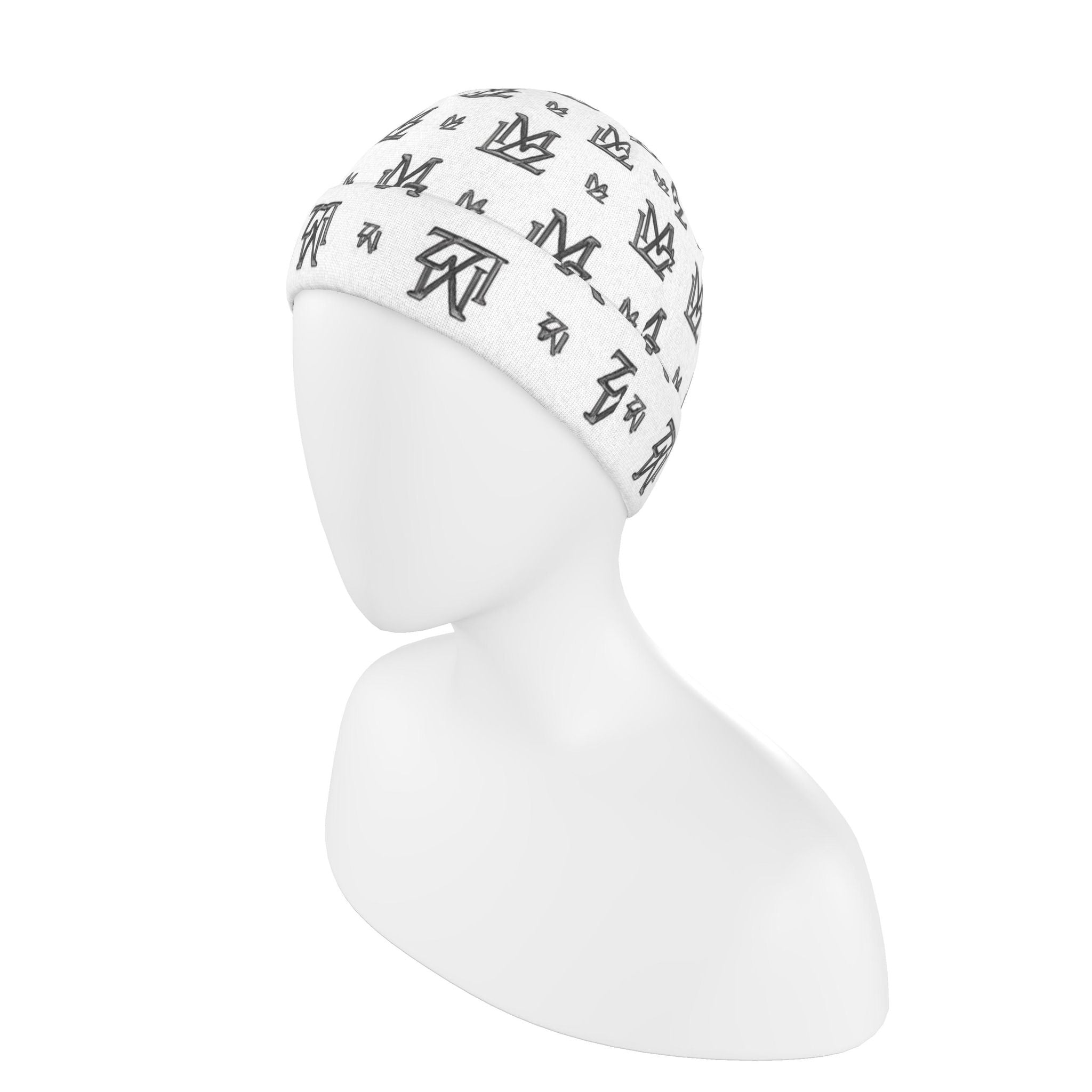 Monogram White & Grey Beanie