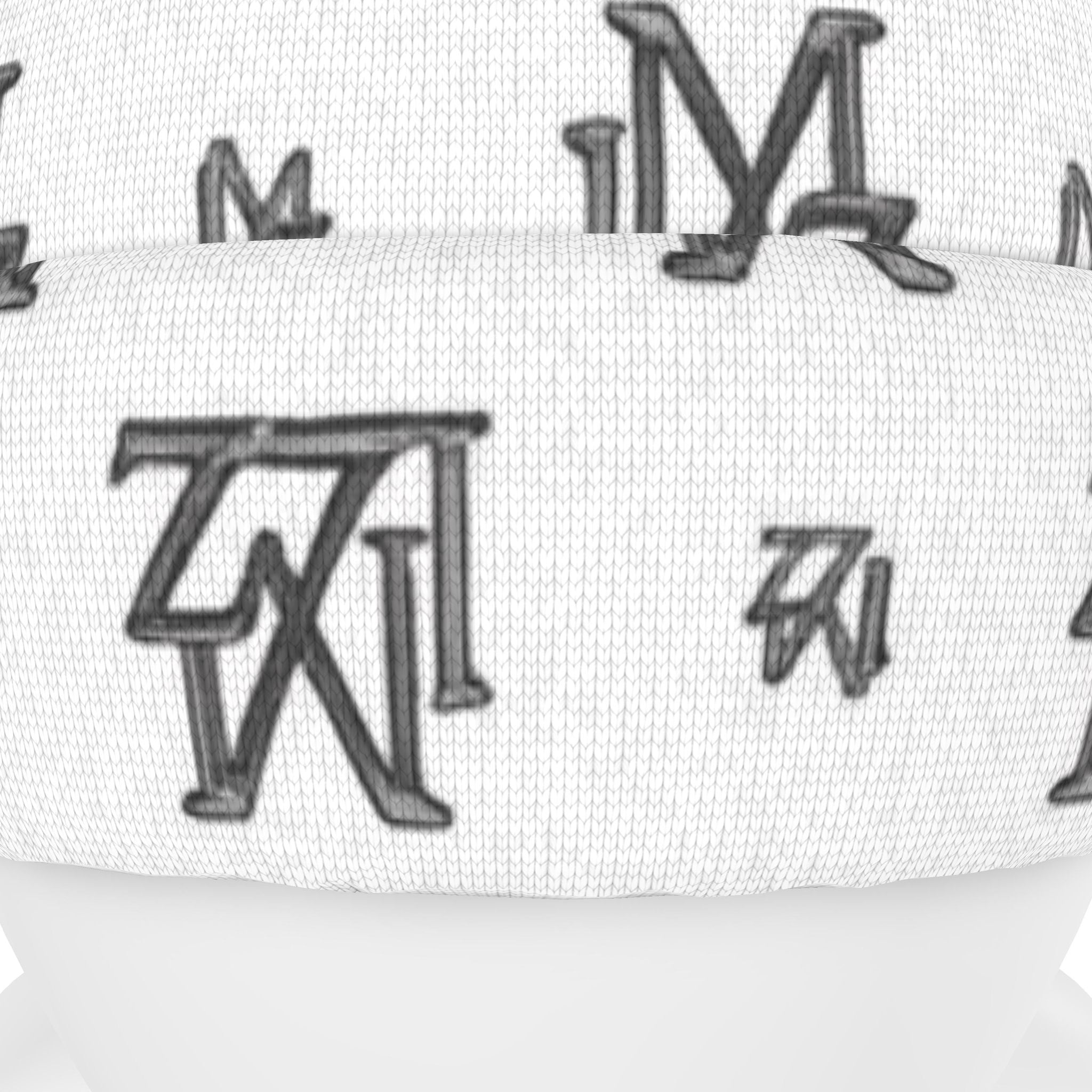 Monogram White & Grey Beanie