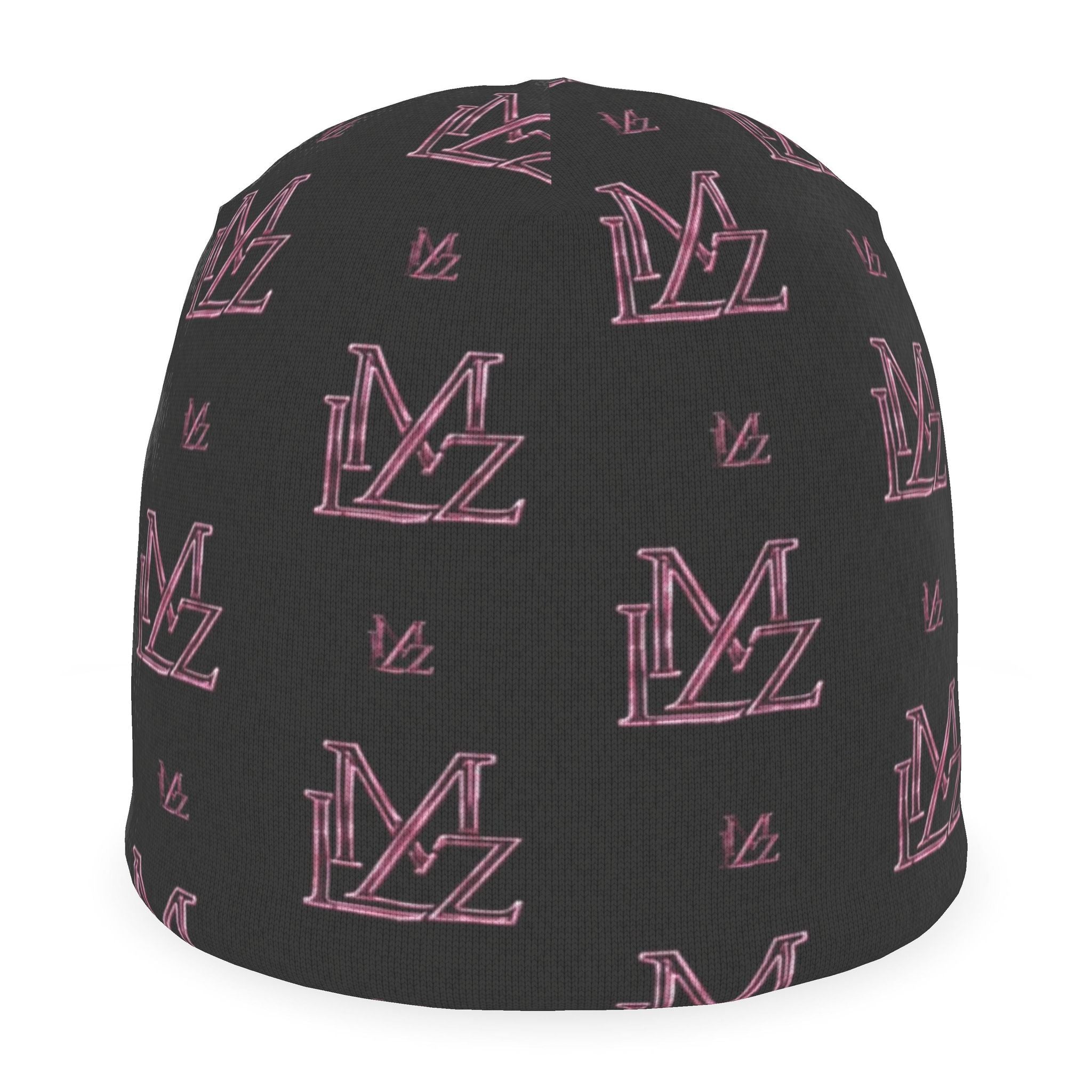 Monogram Pink & Black Beanie