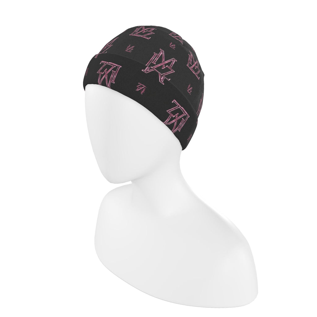 Monogram Pink & Black Beanie