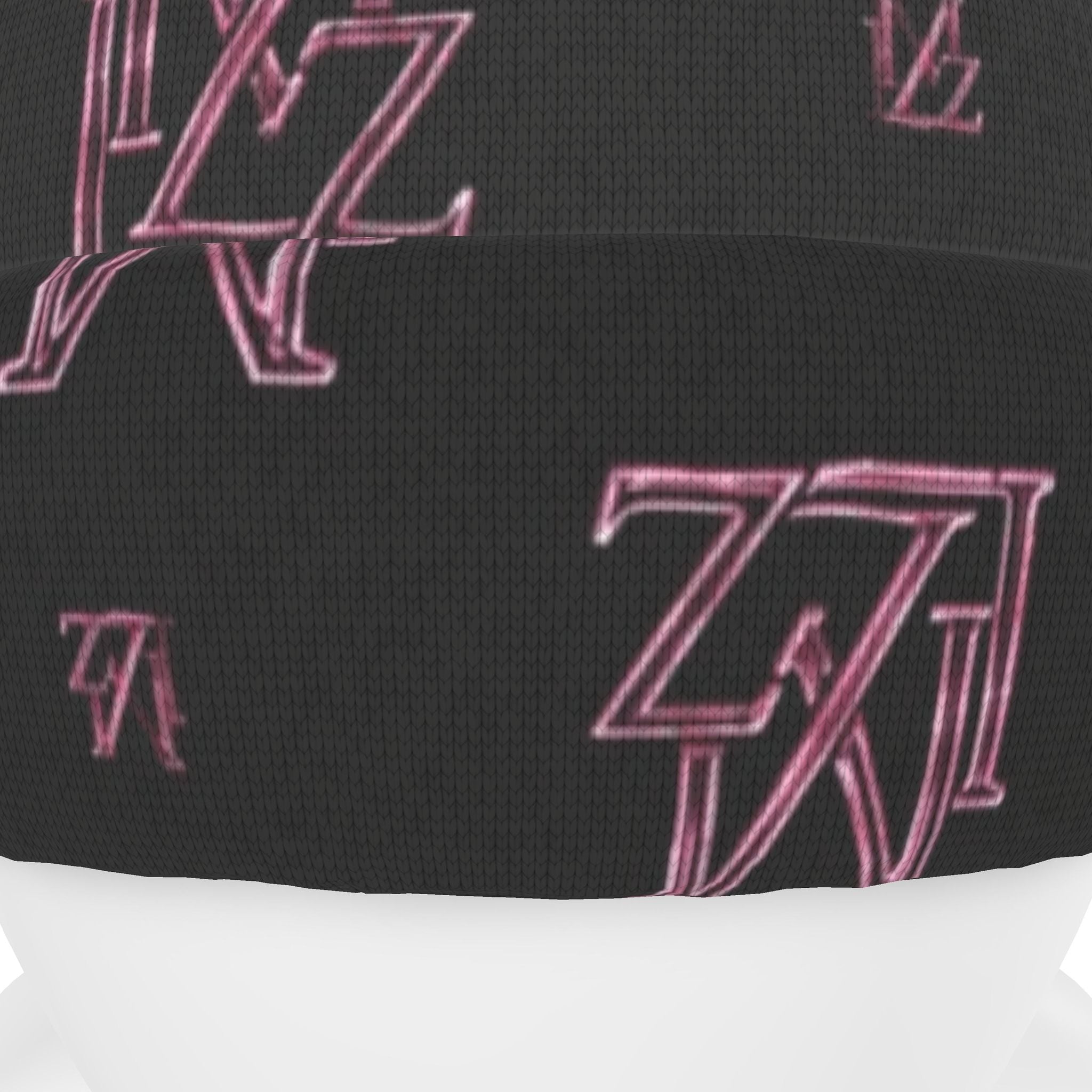 Monogram Pink & Black Beanie