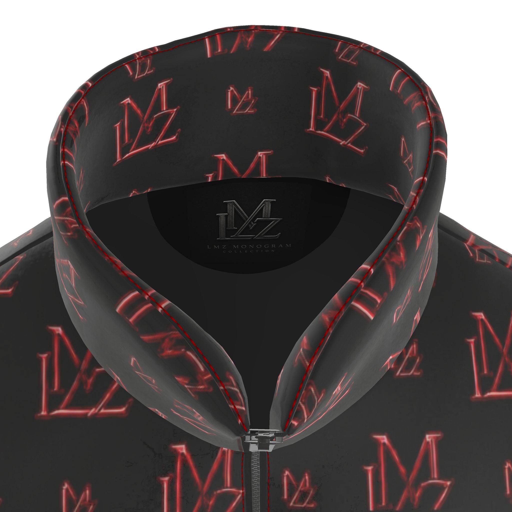 Crimson Shadow Monogram Puffer Jacket