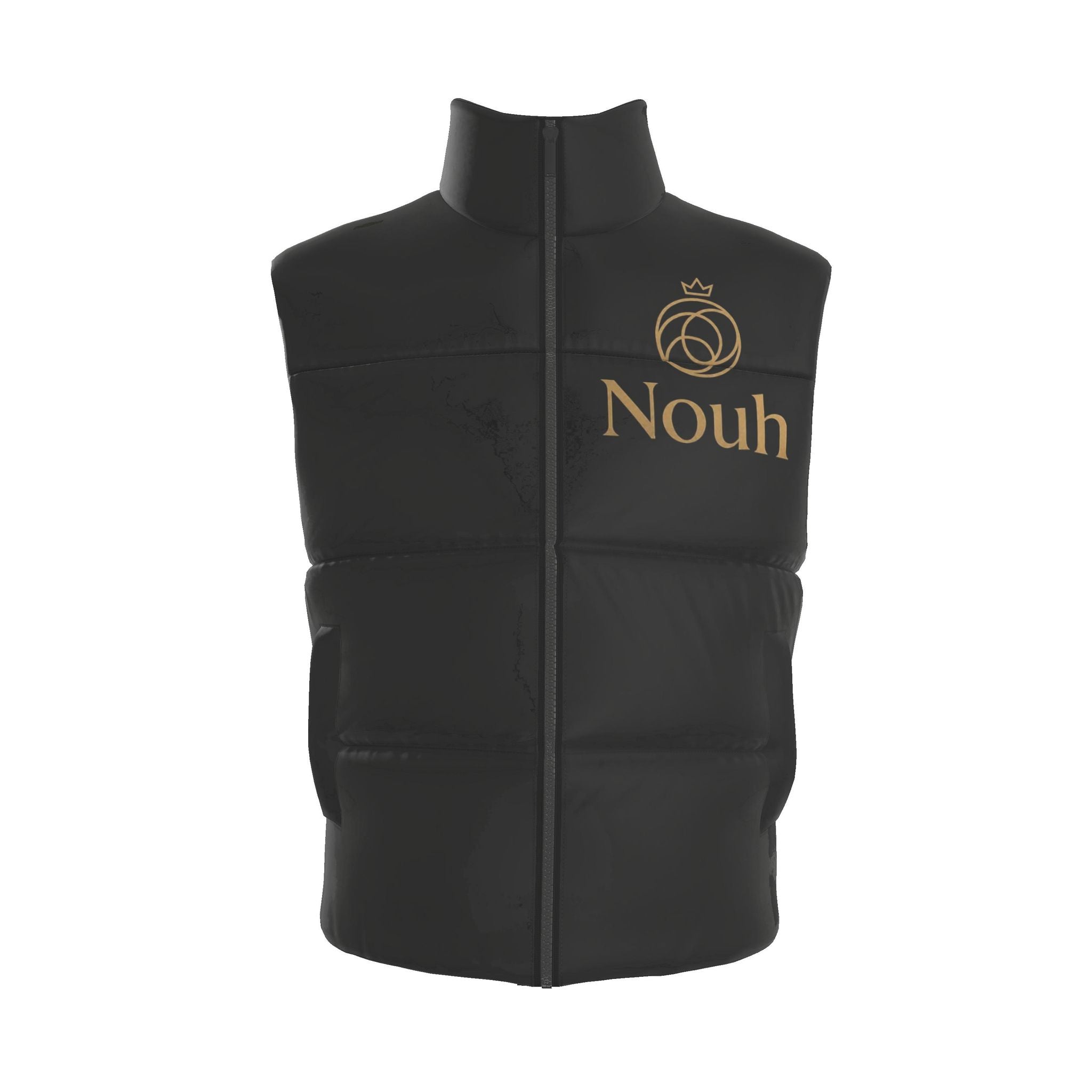 Nouh Crown Gold Obsidian Puffer Vest