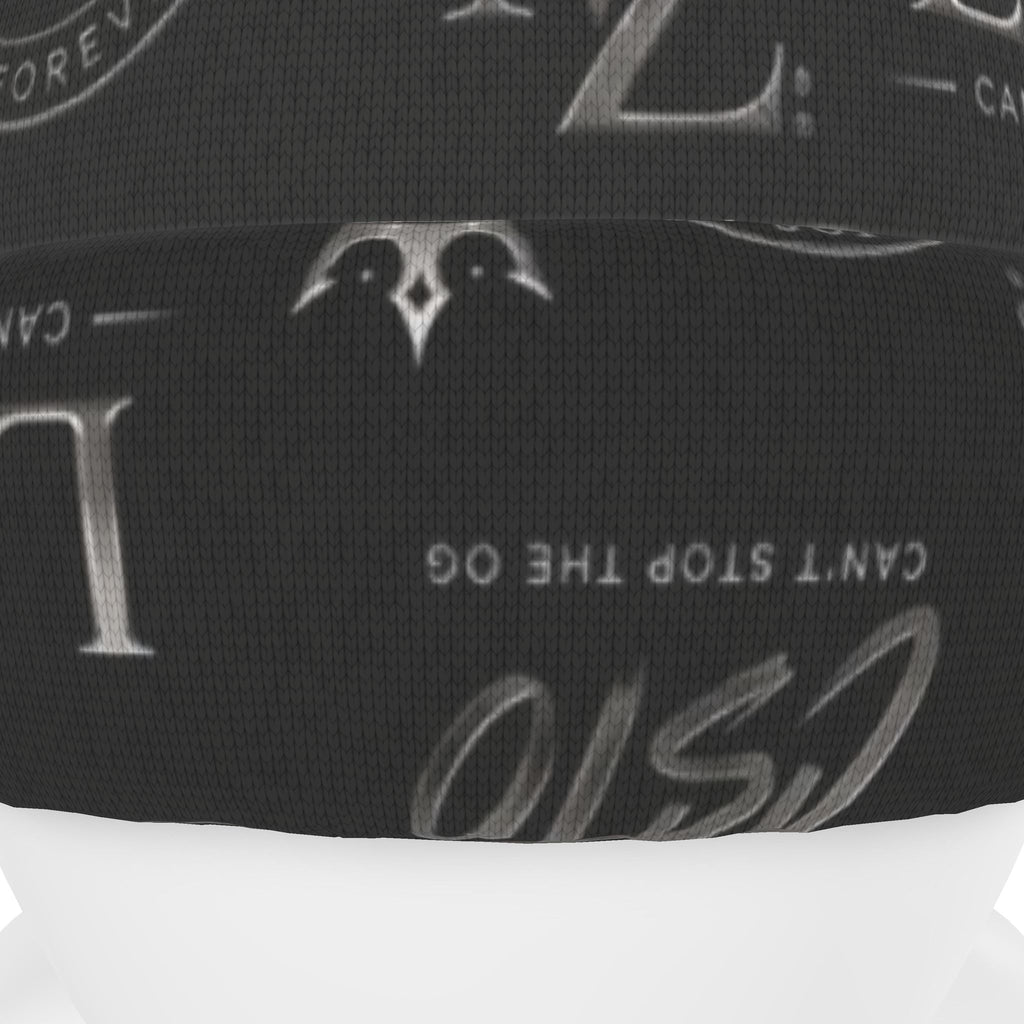 LMZ Legacy Multi-Logo Beanie — Obsidian Black