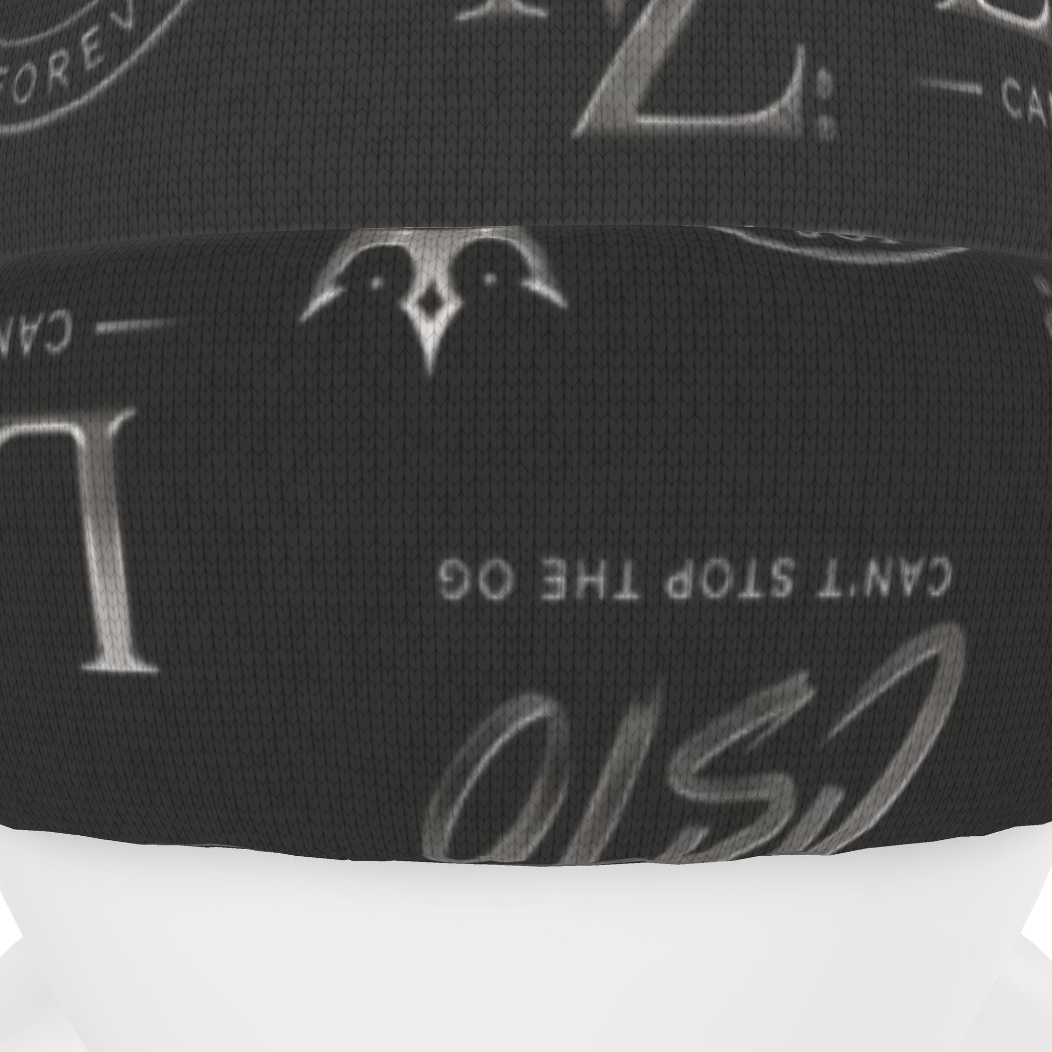 LMZ Legacy Multi-Logo Beanie — Obsidian Black